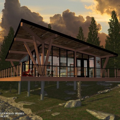 Lakeside Cabin with Loft house plans floor plans